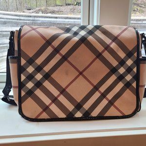 Burberry Nova Check Diaper Bag Laptop Crossbody.